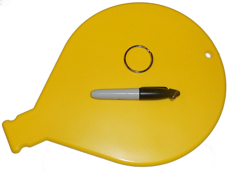Control Balloon Products Large Yellow Key Chain Tag, Key Ring Holder, includes Pen - Never Lost Key Ring - Image 1